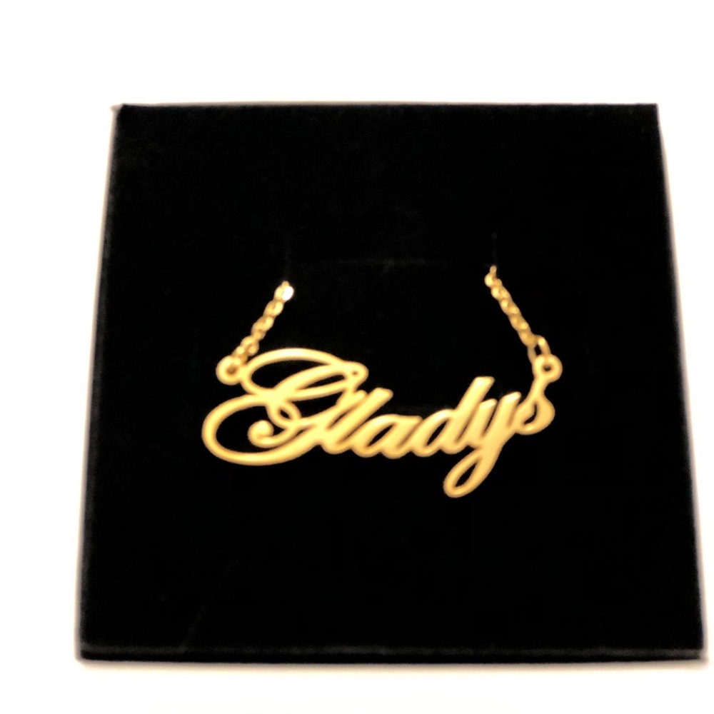 14K Gold Plated Name Necklace - Gladys